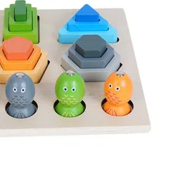 bufack Wooden Six Geometric Shape Sorter and Magnetic stacking Toys For Kids-picture-22