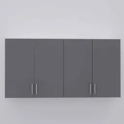 specialitypanels 4 Doors Modular Wall Mounted Kitchen Cabinet with Adjustable Shelf in Slate Grey Finish image 4