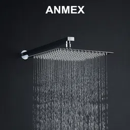 ANMEX 8x8 Ultra Slim Square Rain Shower Head with 15inch Arm Shower Head Shower Head Set-picture-12