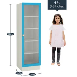 adona Celestia Kids Study Table in Azure Blue Finish with Chair image 3
