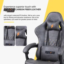 drogo Multi-Purpose Ergonomic Gaming Chair with Adjustable Seat, Head & USB Massager Gaming Chair image 2