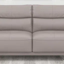 durian Perry Leather 2 Seater In Grey Colour image 1