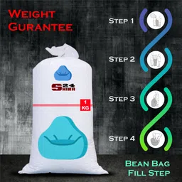 shira 24 Premium Bean Bag Refill/Filler - White (1 KG) Bean Bag Filler image 2
