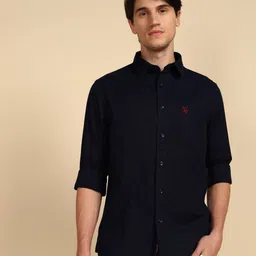 u.s. polo assn. Men Slim Fit Solid Cut Away Collar Casual Shirt-picture-13