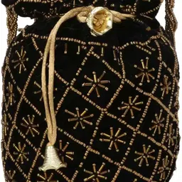 Women Black, Gold Potli-image-5
