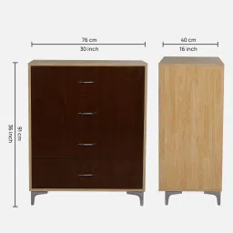 FormoDraw Chest of Drawers with Four Drawers In Oak and Walnut Finish by Stunica image 4