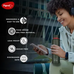 pigeon Croma Olive 24 Hrs Hot & Cold Therminox Vaccum Insulated 800 ml Flask image 2