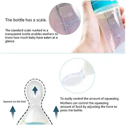 vadhavan 90ML Newborn Baby Feeding Bottle Silicone Squeeze Feeding Spoon and Fruit feeder- Silicone image 5