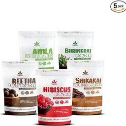 havintha Amla, Reetha,Shikakai, Bhringraj, Hibiscus powder for hair (Combo Pack of 5) - Each 50 grams-picture-26