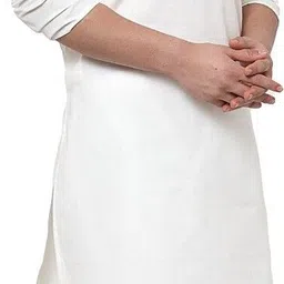 vibhuti Men Solid Cotton Blend Straight Kurta image 2