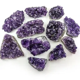 cfc Original & Natural Amethyst Jamunia With Certified Decorative Showpiece 10 Pis Regular Square Quartz, Crystal Stone-picture-11