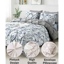 the white moss Hannah Pleat Pinch luxurious AC Single Comforter with One Pillow Cover image 4