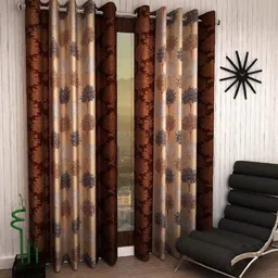 flipkart smartbuy 210 cm (7 ft) Polyester Semi Transparent Door Curtain (Pack Of 2) image 1