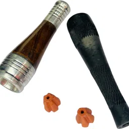 keshu handicraft Wooden, Silver, Terracotta Outside Fitting Hookah Mouth Tip image 1