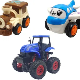 vaniha Unbreakable Four-Wheel Drive Friction Powered Diecast Toy Set-C1-picture-29