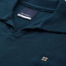 mast & harbour Men Solid Blue Sweater image 2