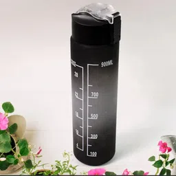 buy blitz Plastic Black Motivational Water Bottle with Straw & Time Marke 900 ml Water Bottle-picture-25