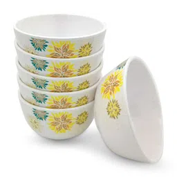 superware Veg Bowl Set - Ethenic Flower (4.0") , Stain Free, Glazed Finish, Pure Melamine ,6 Nos. image 5