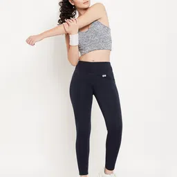 clovia Solid Women Blue Tights image 5