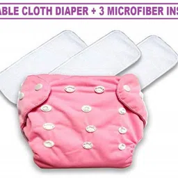tinny tots Premium Quality Fashionable Trendy Baby Adjustable All In One Reusable Cloth Reusable Diaper Quick Dry With 3 Microfiber Bamboo Insert Pads (5 Layers) For Toddlers/Babies/New Borns(PINK) - M-picture-17