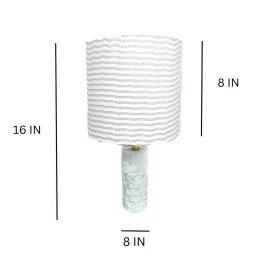 posh n plush White Shade Table Lamp With Marble Base image 5