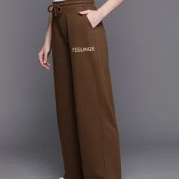 sassafras Women Printed Brown Track Pants image 3