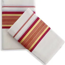 Chithra Fabrics CF 4206 Light Maroon Fancy Border Single Set Mundu Solid Women Dhoti-image-59