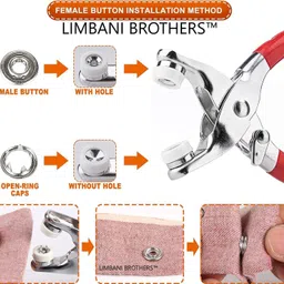 fgg 100pc multicolour Button Thickened Fasteners Kit Metal Five Claw Buckle Set Punch Plier image 3