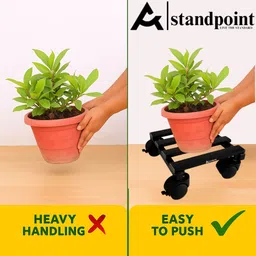 standpoint Plant Stand with Wheels Metal Base Gamla Stand Ideal for Indoor & Outdoor Plant Container Set image 4