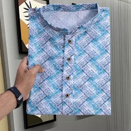 foxdx Men Printed Cotton Blend Straight Kurta image 1