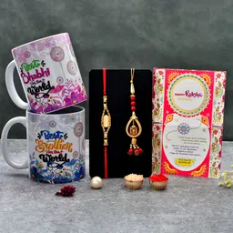 v kraft Pack of 6 Ceramic BHAIYA BHABHI Coffee Mug with Designer Rakhi & roli chawal & Rakhi Card (06)-picture-32