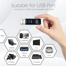 SUPVOX USB 30 Card Reader 2 in 1 SD TF Card Reader High Speed Plug and Go Card Reader image 5