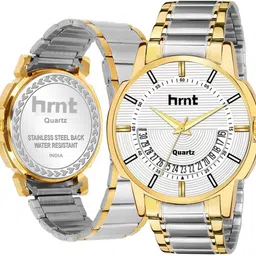swi55un Premium Water Resistant Scratch Resistant Quartz Branded Hands Two Tone Watch Analog Watch - For Men Original Two Tone Chain Golden Plated Date Functioning Mens Wrist Watch image 3