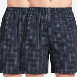 jockey Pack of 2 Checkered Men Blue Boxer Shorts image 1