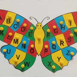 fireflies Wooden Butterfly Aalphabet Puzzle With Nob Learning Board for kids-picture-14