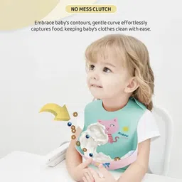 atharv nest Premium Silicone Bib for Feeding kids & Toddlers, BPA free image 4