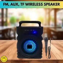 GUGGU 301(PORTABLE WIRELESS BLUETOOTH SPEAKER) Crystal Clear SoundWith Karaoke MicQ327 5 W Bluetooth Laptop/Desktop Speaker-picture-26