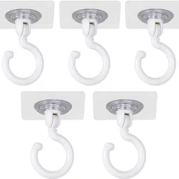 porquepine Heavy Duty 360° Rotating Self Adhesive Ceiling Hooks Hook 10-picture-37