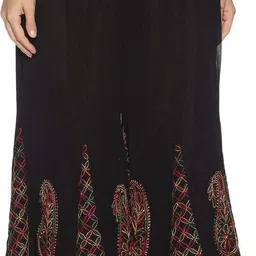 st khalil chikankari Women Regular Fit Black Georgette Trousers-picture-25
