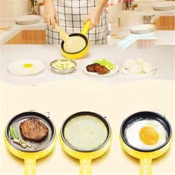 spella Electric Non stick Frying Pan with Steam Egg Boiler-06 Non-Stick Egg_FryPan Boiled Eggs_Steaming Boiling Roasting-06 Egg Cooker image 3