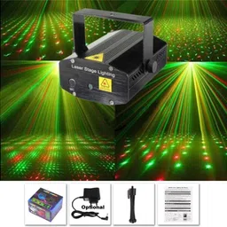 protium Mini LED Laser Projector Christmas Decorations Laser Disco Light Laser Light Dj Voice-Activated DJ Disco Party Club Light [BLACK] Shower Laser Light image 5