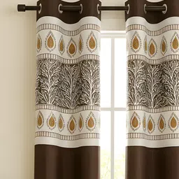 mitrstore 213.36 cm (7 ft) Door Polyester Semi Transparent Curtain Single Curtain image 3