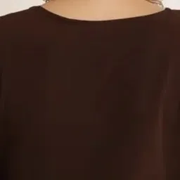 icevila Casual Regular Sleeves Solid Women Brown Top image 2