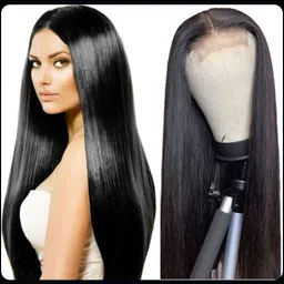 hamsri 100% human hair Long Front lace Wig for Women & Girls (28”,Natural brown)-N Hair Extension image 1