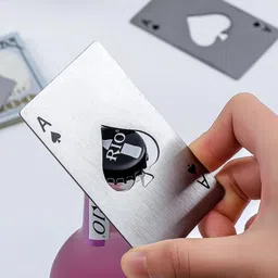 ytm 2Poker Bottle Opener Poker Shape Stainless Steal Bottle Opener - 2 Pcs Set Bottle Opener image 1
