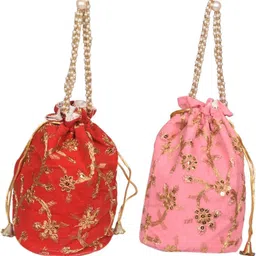 Women Red, Pink Potli-image-50