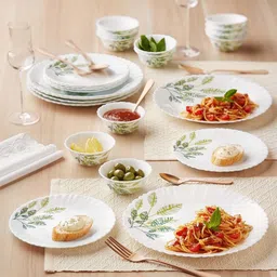 larah by borosil Pack of 24 Opalware Galaxy Series Fauna Crockery Set for Dining & Gifting Dinner Set-picture-17