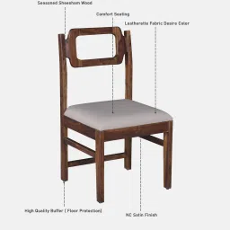 woodsworth from pepperfry Amalfi Sheesham Wood Dining Chairs In Provincial Teak Finish (Set Of 2 ) image 3