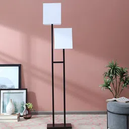 sapphire Royal White Fabric Shade Novelty Floor Lamp With Metal Base image 2