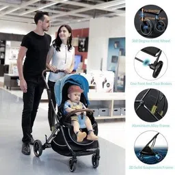 staranddaisy New Born Baby Stroller Pram - Travel Friendly - Premium Built - Coballe Series Stroller image 2